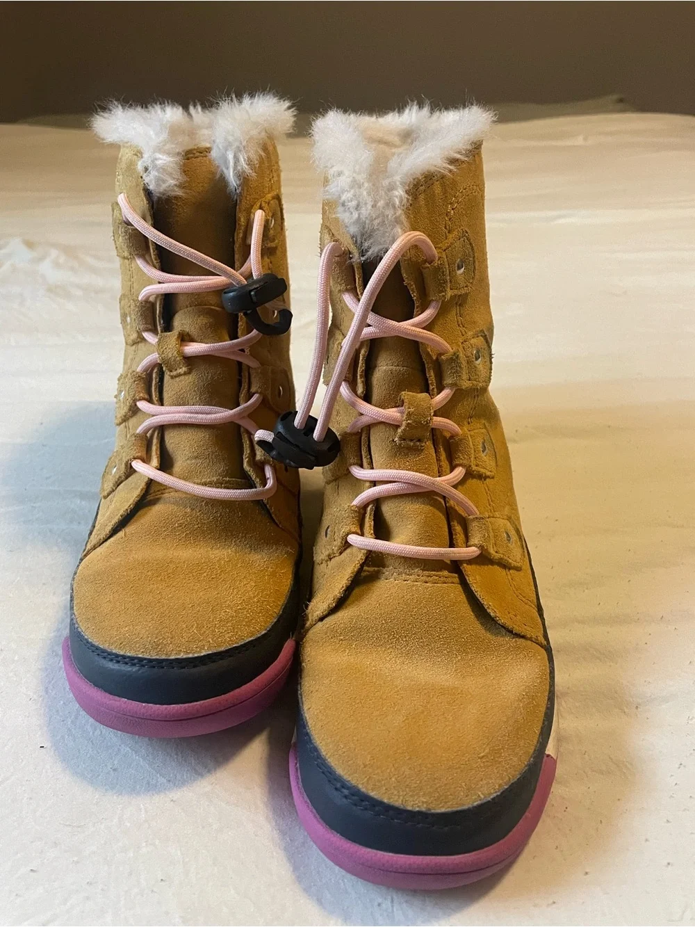 Sorel Kids Tan, Pink & Navy Waterproof Boots